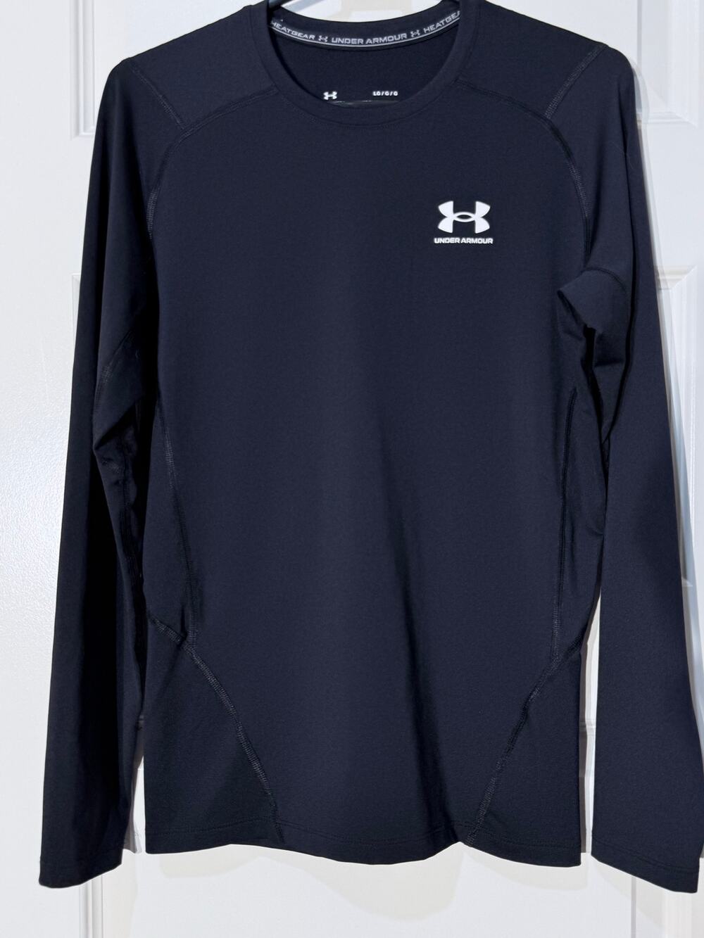 Under Armour Black Long Sleeve Compression Heatgear Baseball Shirt, Men's Size L